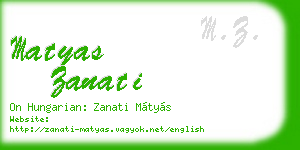 matyas zanati business card