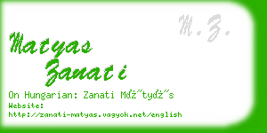 matyas zanati business card